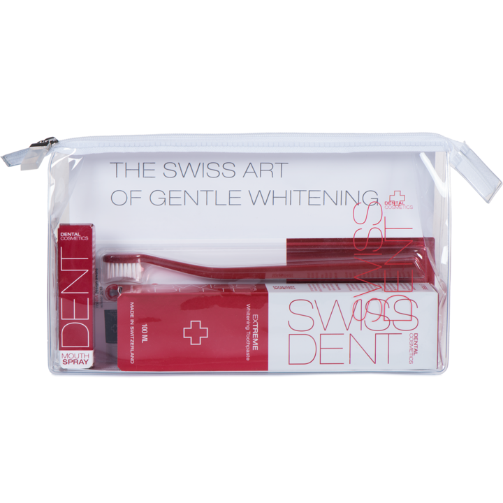 Комплект Swissdent Extreme, (Паста за зъби Extreme, 100 мл + Спрей за уста Extreme, 9 мл + Четка)