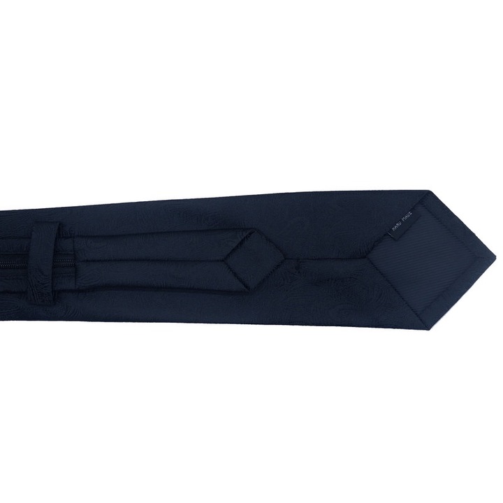 Cravata barbati, poliester, 47x8cm, bleuamarin legaturi cu fermoar