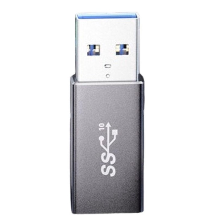 ULTIENCE USB-C–USB-A adapter, USB 3.2 10 Gbps, gyorstöltés 60 W, szürke