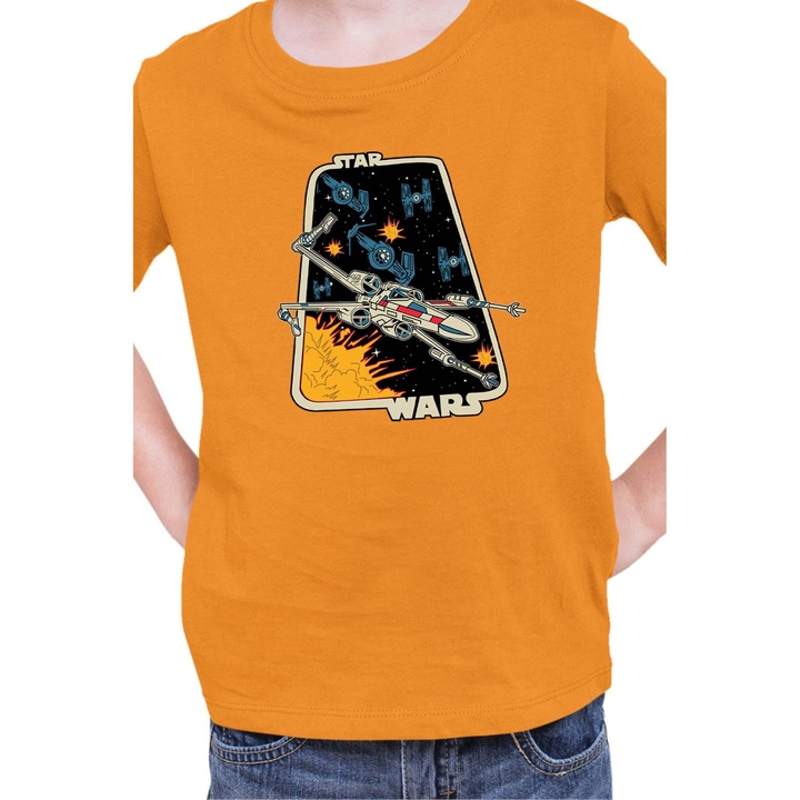 Gyerek póló Star Wars Tralala X-Wing, Narancssárga
