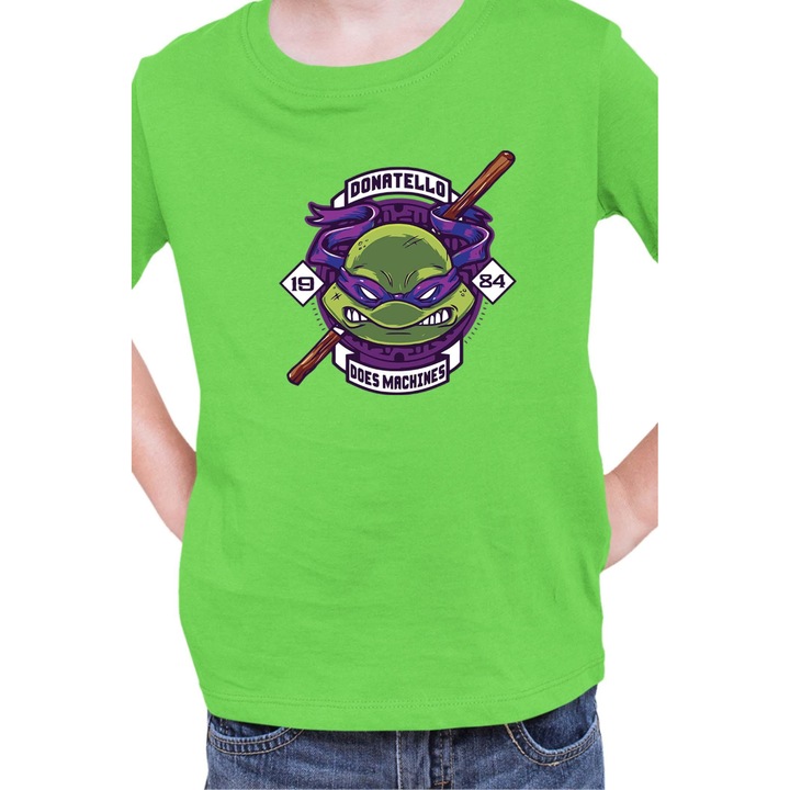 Gyerek póló TMNT Teenage Mutant Ninja Turtles Tralala Donatelo Does Machines, Mentazöld