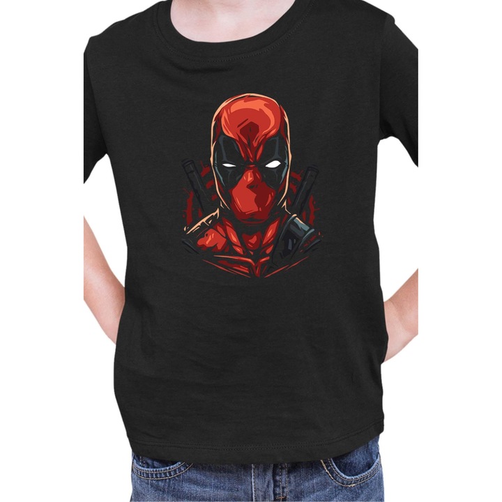 Gyerek póló 2088 Tralala Deadpool, Fekete