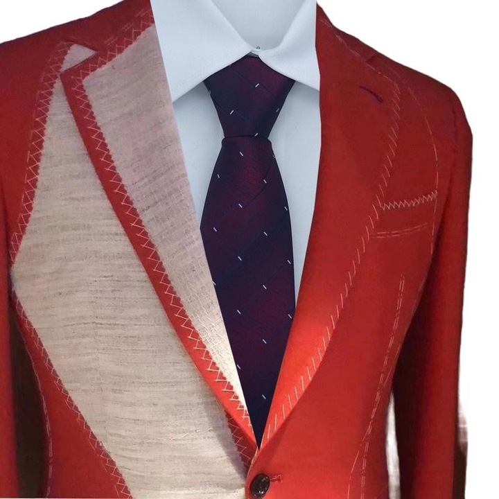 Cravata barbati Genti, Poliester Jacquard, 47x7cm Burgundia de tranzitie