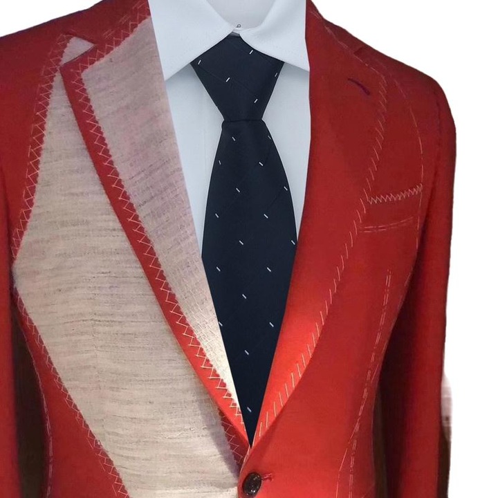 Cravata cu fermoar pentru barbati, Poliester Jacquard, 47x7cm Negru