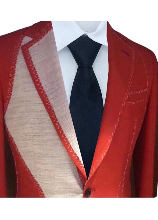 Cravata unisex barbati, Poliester Jacquard, Cravata simpla in carouri negre,47x7cm