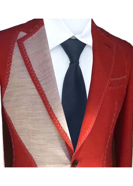 Cravata barbati, legaturi cu fermoar de culoare solida Poliester Jacquard, 47x7cm