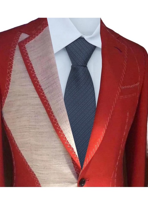 Cravata lenesa barbati, Poliester Jacquard, 47x7cm, culoare solida gri