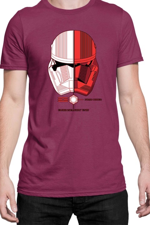 Мъжка тениска Star Wars Tralala First Order Elite Unit, Бордо, 2XL