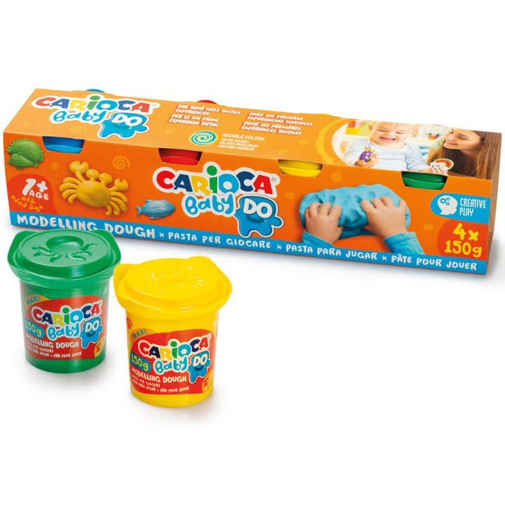 Пластилин Baby Dough Carioca 4х150 гр/кутия