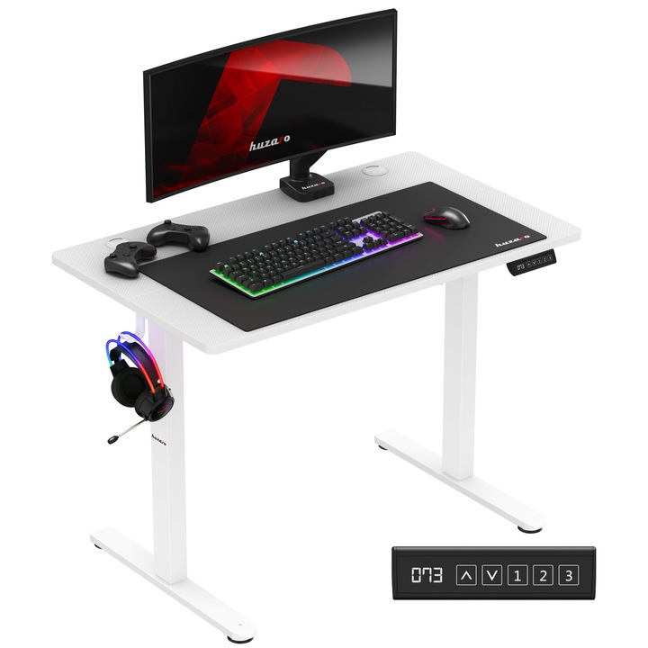 Birou Electric Reglabil Pe Inaltime, Hero 7.9, 100 X 60 X 72 Cm, Sarcina Maxima 70 Kg, Alb