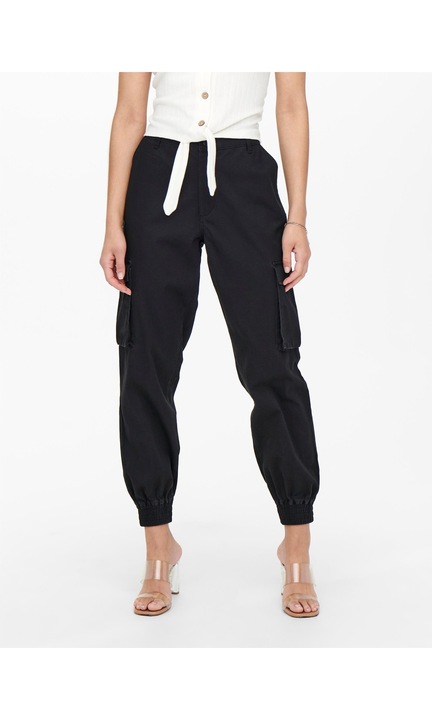 Női hosszú nadrág, Only, 6144, Pamut, Koptatott fekete