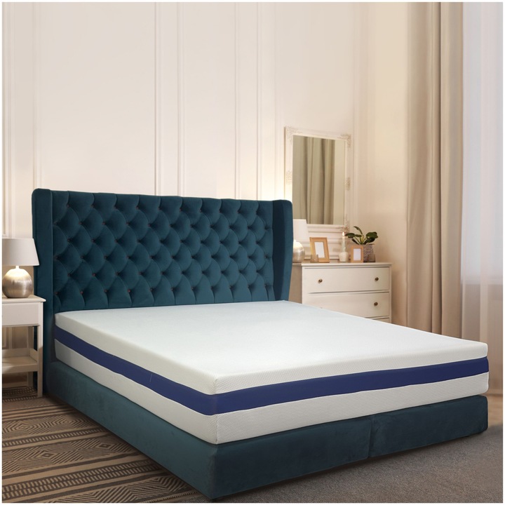 Ортопедичен матрак Best Sleep, Jubilly, Водоустойчив, 140x200x30 см, Пружини/мемори пяна, Средна твърдост, Свалящ и перящ се калъф