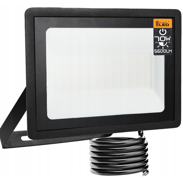 Reflector, LED, putere 70W, versiune subtire, constructie solida, culoare neagra, protectie IP65, rezistent la intemperii, impermeabil