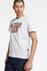 G-STAR, Tricou din bumbac organic cu imprimeu logo, Alb, Roz prafuit, L
