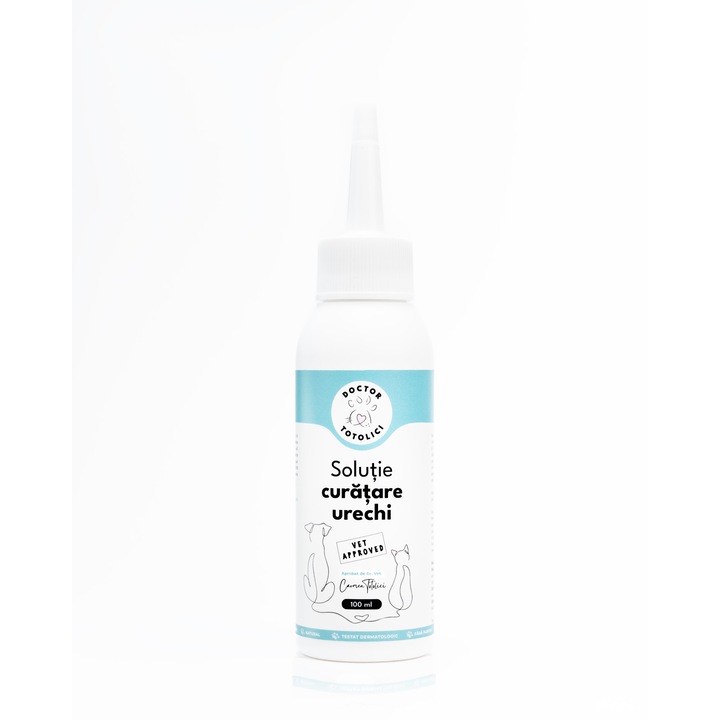 Solutie curatare urechi pentru caini si pisici Doctor Totolici, 100 ml