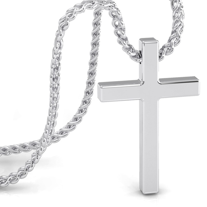 Férfi rozsdamentes acél nyaklánc, Lord, Ezüstszín