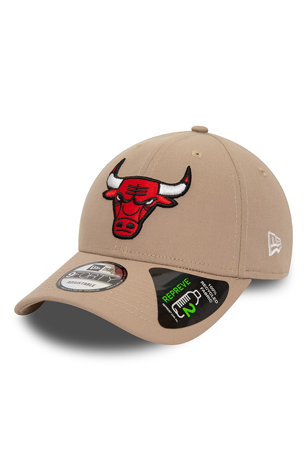 New Era, Sapca cu logo brodat Chicago Bulls 9Forty, Rosu, Bej, 56