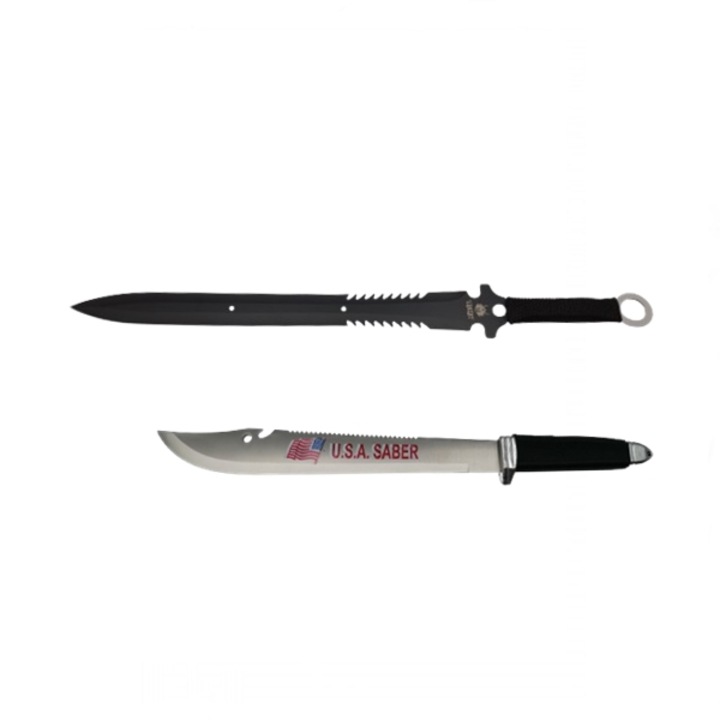 Maceta de vanatoare DEPOX®, USA Freeknife, negru, 45.5 cm, teaca inclusa