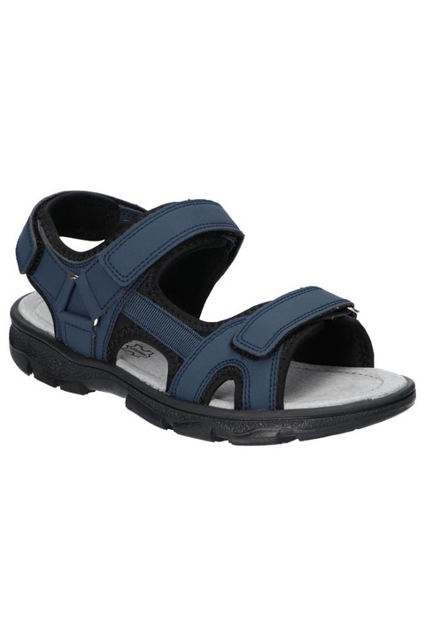 Sandale cu Velcro, American Club, Rl14324, Brant din Piele Naturala, Bleumarin