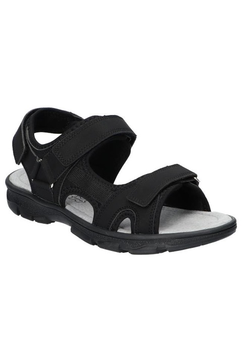 Sandale cu Velcro, American Club, Rl14324, Brant din Piele Naturala, Negru