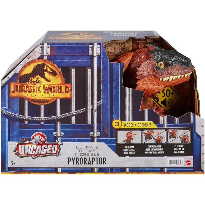Статуетка Mattel JURASSIC WORLD, интерактивна, светлинни и звукови ефекти
