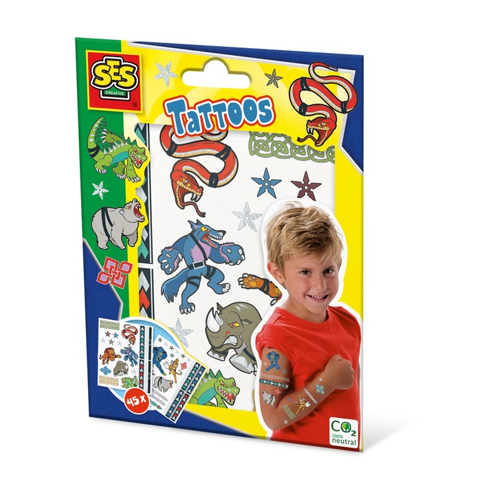 Set Tatuaje temporare SES Creative, metalice, multicolor