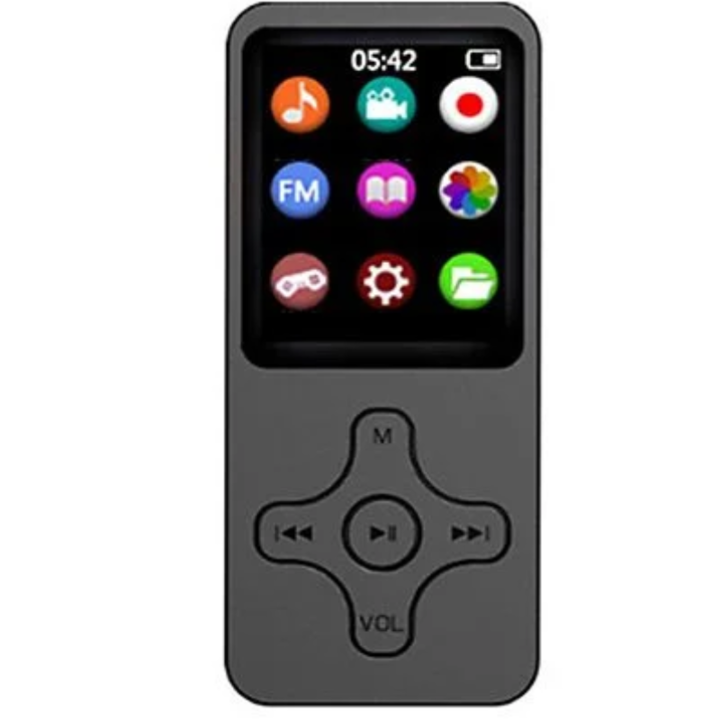 MP3 плейър, Bluetooth, спортен стил, 64 GB, батерия с 8 часа автономна работа, черен