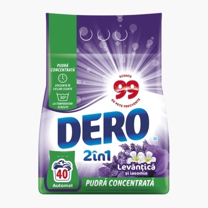 Detergent automat 3 kg, 2 in 1, levantica si iasomnie 40 de spalari Dero
