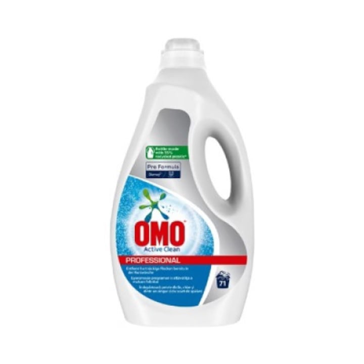 Omo Pro Formula Active Clean folyékony mosószer flakonos környezetbarát csomagolásban - 71 mosás 5L