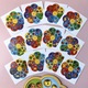Fa puzzle, 7 különböző színű szirmú virág, 31 db, Ubee