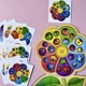 Fa puzzle, 7 különböző színű szirmú virág, 31 db, Ubee