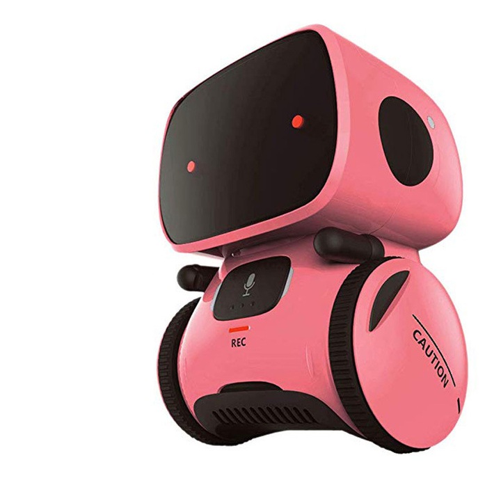 Интелигентна играчка-робот, PLATINUM Est.2024, сензорни зони, гласови команди, комуникационни функции, песни, танци, 3 години +, с батерии, розов