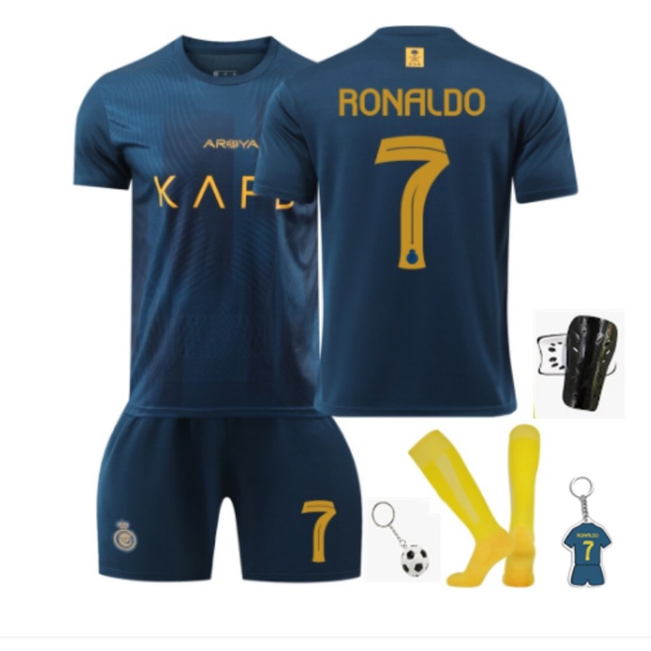 Gyermek sportfelszerelések, ANUTETOUNI®, szaúdi Ronaldo futballing szett, 2023/2024-es szezon, kék