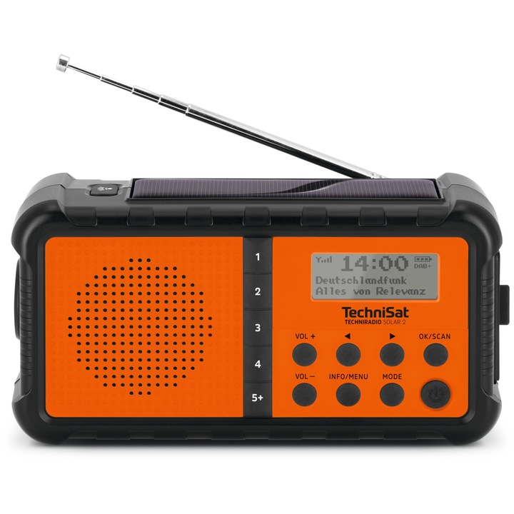 Radio portabil TechniSat SOLAR 2, DAB+/FM, incarcare solara, lanterna LED