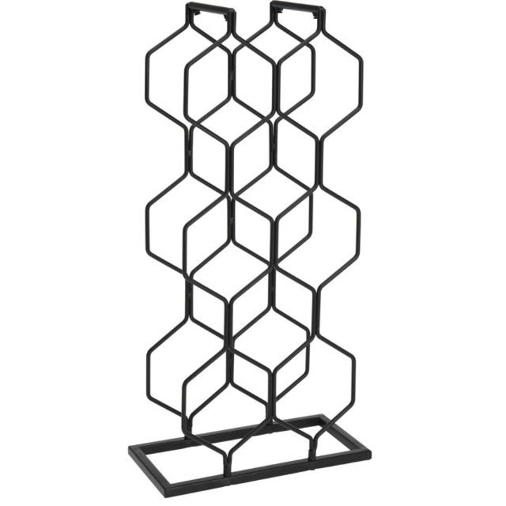 Fém polc, 8 borosüveg számára, magassága 48 cm - fekete