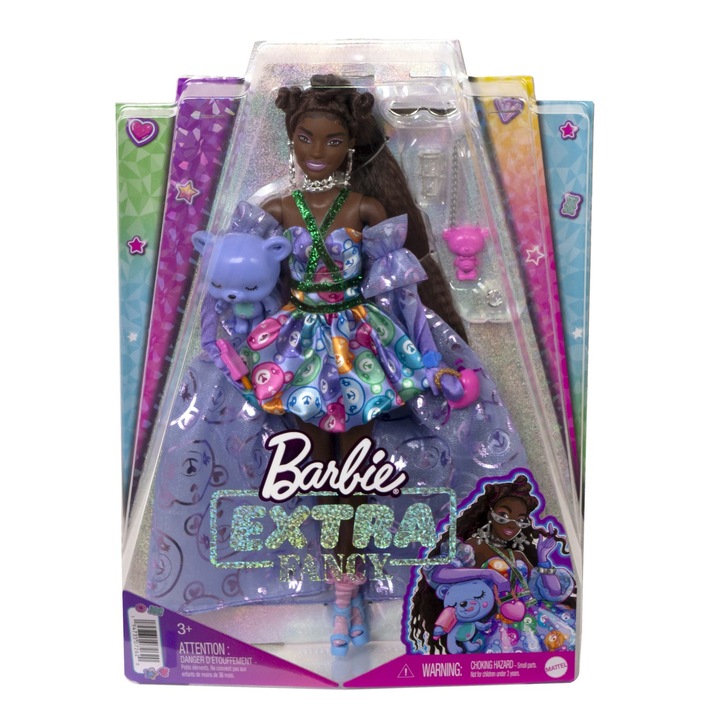 Кукла Barbie Extra Style - Брюнетка, С рокля на мече