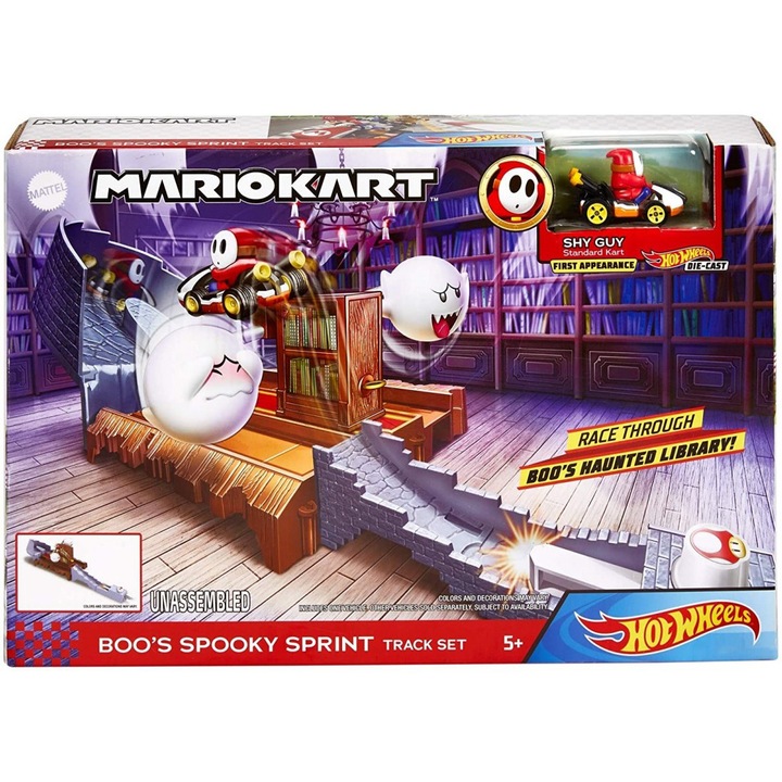 Set de joaca Hot Wheels - Pista Mario Kart, Fantoma Infricosatoare