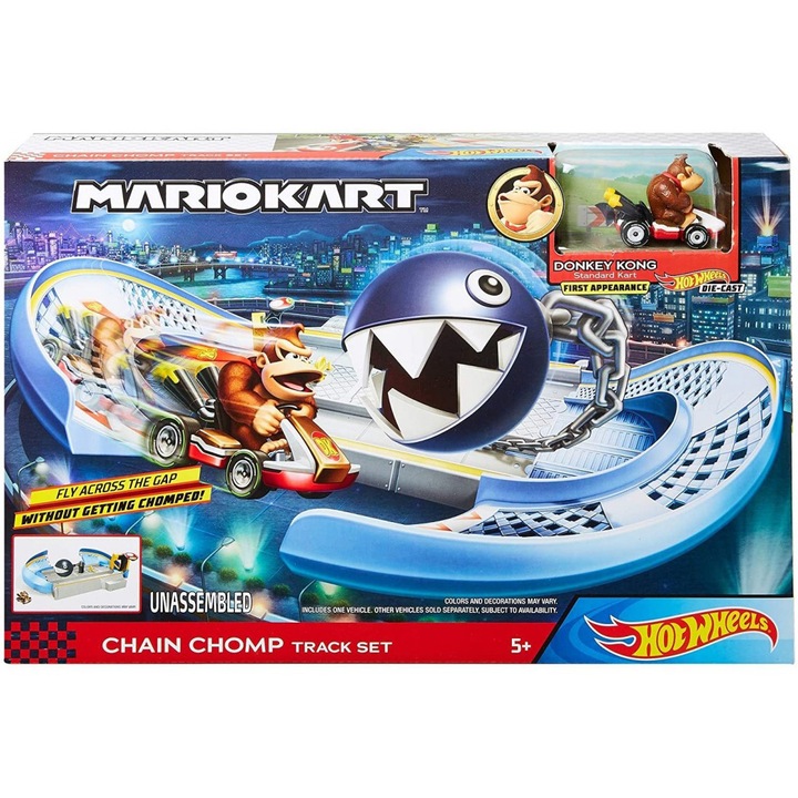 Set de joaca Hot Wheels - Pista Mario Kart, Bila Distrugatoare