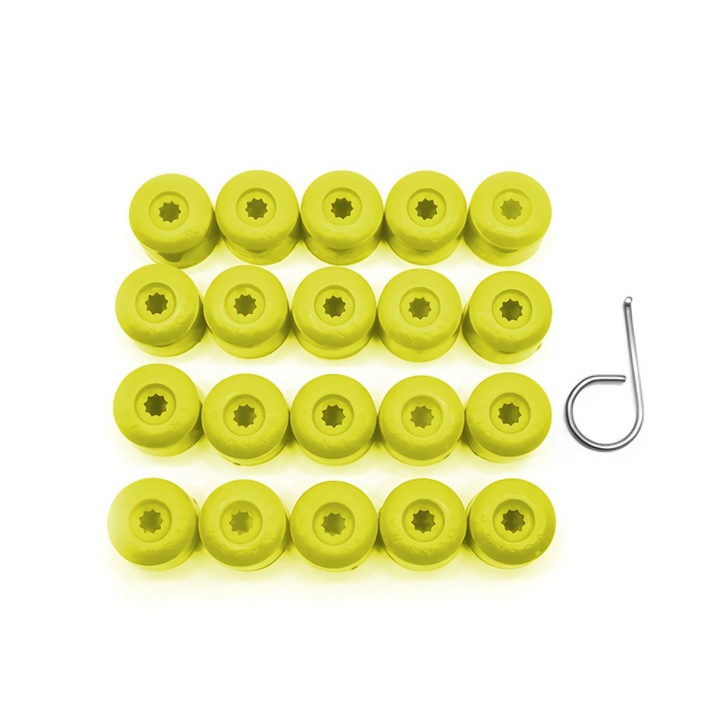 20 db-os készlet 17 mm-es AutoSSF ® VW Audi Skoda csavarokhoz, kulcs a burkolatok eltávolításához, sárga