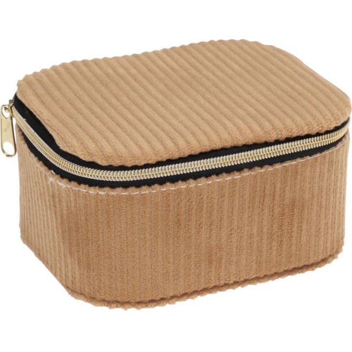 Cutie pentru bijuterii, catifea, 11,5 x 9,5 x 6 cm - somon