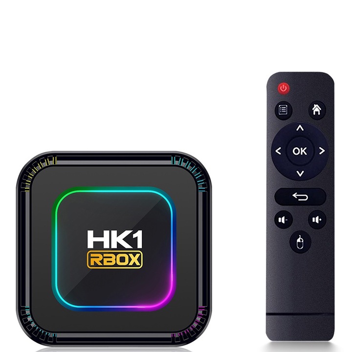 Player multimedia DRMZ RBOX 4K/8K - RK3528, Quad-Core, Android 13, 16GB memorie interna, 2GB RAM, WiFi 5GHz, Bluetooth 5.0, HDR, suporta Netflix, porturi HDMI, USB 3.0, Ethernet