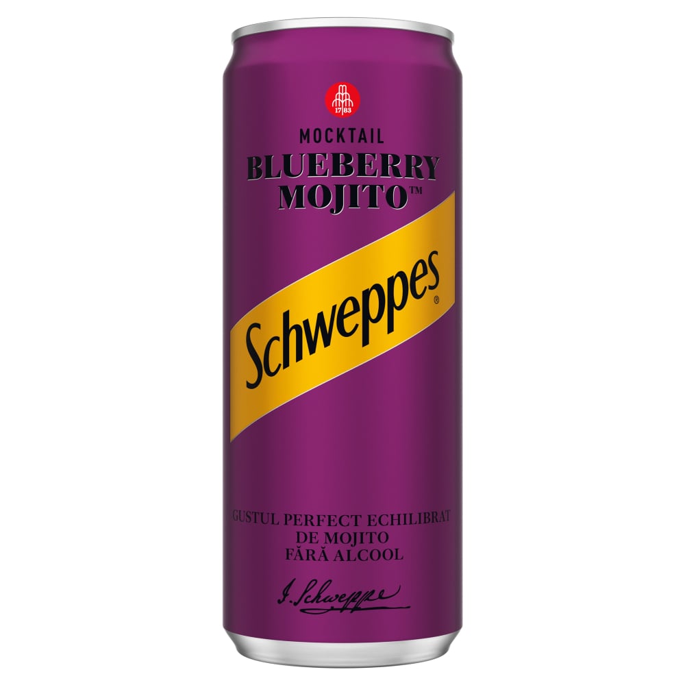 Bautura carbogazoasa Schweppes Blueberry Mojito, 0.33l x 6 - eMAG.ro