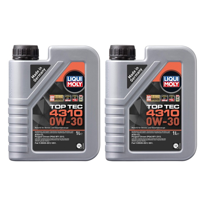 Pachet 2 litri Ulei Liqui Moly top Tec 4310 PSA 0W30