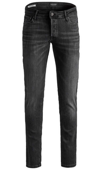 Férfi hosszú farmernadrág, JACK & JONES, 3465, vékony, pamut, Koptatott fekete