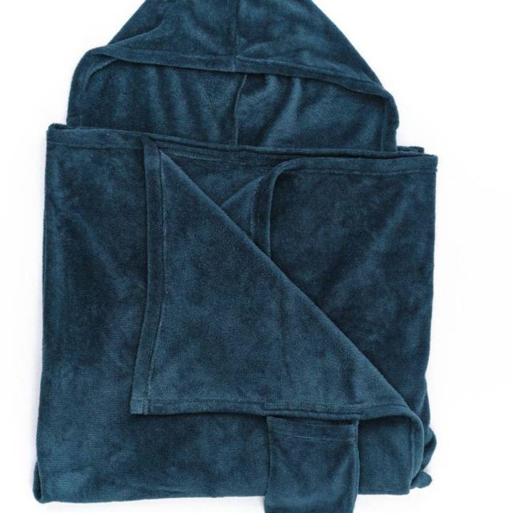 Takaró ujjal és kapucnival, Essential, univerzális méret, 115 x 165 cm - sötétkék