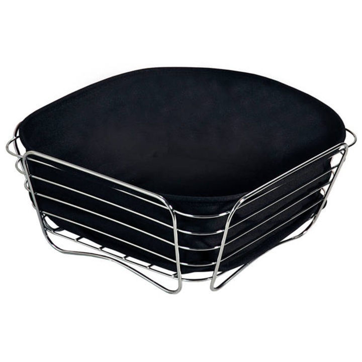 Cos de paine, fructe, inox, 26 x 26 x 11 cm, Kesper - negru