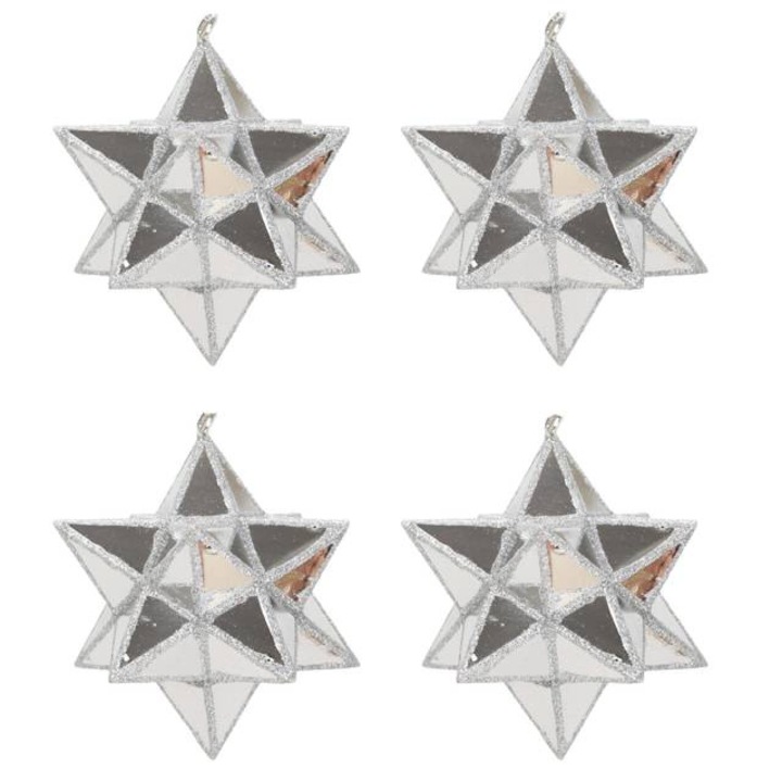 Stele spatiale din plastic, 4 buc, Ø 7, 5 cm - argint