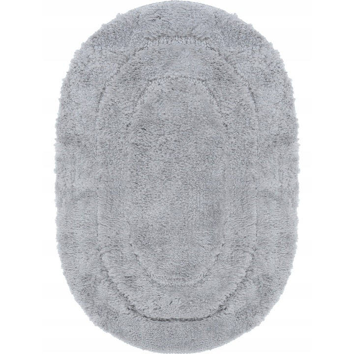 Covor, e-floor, De Baie, Gri, Oval, Antiderapant, 40x60 cm, Poliester, Spalabil La Masina, Ideal Pentru Incalzirea Prin Pardoseala, Durabil, Finisaj De Calitate, Se Va Potrivi Tuturorse Potriveste Oricarui Stil Design Modern