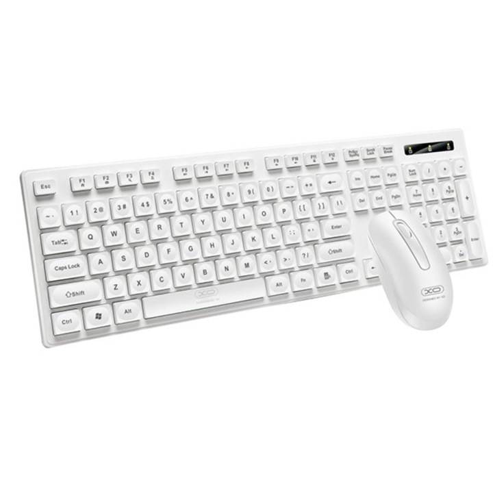 Kit wireless tastatura si mouse XO KB-02, computer, USB/laptop/Mac/Windows, alb
