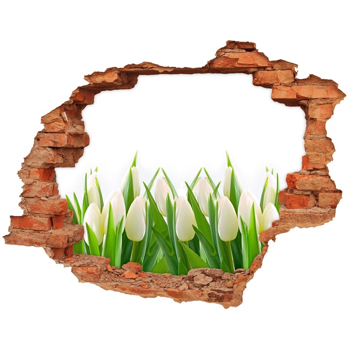 Autocolant decorativ pentru gaura. Tulup. Lalele albe. 120x93 cm. 010120080040000006294